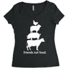 friends not food white Women's Triblend Scoop T-shirt