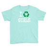 i recycle girls slogan text funny baseball jersey Youth Tee