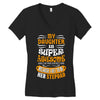 My Daughter Is Super Awesome Her Stepdad Women's V-Neck T-Shirt