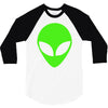 uomo alieno ufo stampa verde fluo divertente mitiche 3/4 Sleeve Shirt