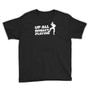 up all night playing battle gaming Youth Tee