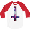 inverted galaxy cross funny  religion banter space fashion new 3/4 Sleeve Shirt