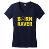 born raver Women's V-Neck T-Shirt