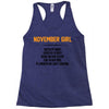 November Girl Hated By Many Racerback Tank