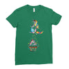 Cute Unicorn and Happy Cupcake Ladies Fitted T-Shirt