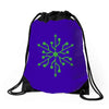 snowflake geek usb green Drawstring Bags