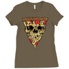 pizza skull Ladies Fitted T-Shirt