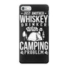 love whiskey and camping! iPhone 7 Case