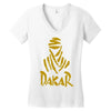 uomo dakar stampa oro moto deserto parigi africa sport Women's V-Neck T-Shirt