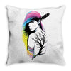 rainbow girl Throw Pillow
