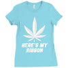 Support Lung Cancer Awareness With A White Cannabis Leaf Ladies Fitted T-Shirt