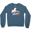 totally straight funny rainbow unicorn Crewneck Sweatshirt