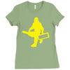 sasquatch guitar gear  funny bigfoot yeti comic monster retro Ladies Fitted T-Shirt