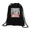 straight outta america Drawstring Bags