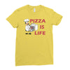 pizza is love pizza is life Ladies Fitted T-Shirt