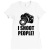 i shoot people t shirt funny photographer tee camera photography digit Ladies Fitted T-Shirt