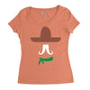 ladies sombrero  funny retro mexico mustache designer Women's Triblend Scoop T-shirt