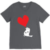 bird love heart animal graph note music party pop art gift V-Neck Tee