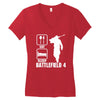 eat sleep battlefield 4, funny Women's V-Neck T-Shirt