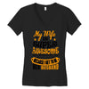 My Wife Is Super Awesome Her Husband Women's V-Neck T-Shirt