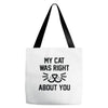 my cat was right Tote Bags
