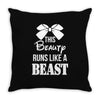 This Beauty Runs Like a Beast Throw Pillow