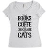 read books drink coffee eat chocolate pet cats Women's Triblend Scoop T-shirt