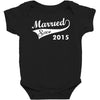 married since 2015   mens funny wedding marriage Baby Bodysuit