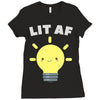 lit af kawaii light bulb Ladies Fitted T-Shirt