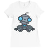 sad robot Ladies Fitted T-Shirt