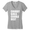 chubby girls cuddle best Women's V-Neck T-Shirt