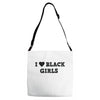 i love black girls Adjustable Strap Totes