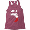 well hung endowed christmas stocking funny Racerback Tank