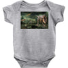 dinosaur attack Baby Bodysuit