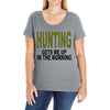 hunting gets me up Ladies Curvy T-Shirt