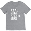 real men shoot raw funny photography V-Neck Tee