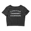 lipstick diamonds champagne Crop Top