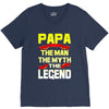 papa the man the myth the legend 2 V-Neck Tee