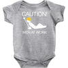 caution men at work Baby Onesie