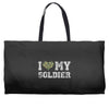 i love my soldier regular camouflage Weekender Totes