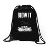 alien blow it fingering Drawstring Bags
