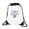 i crochet so i don't choke people save a life, send yarn Drawstring Bags