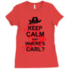 keep calm and where's carl tshirt the walking zombie tee apocalypes fu Ladies Fitted T-Shirt