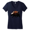Bear Adventure With Rose Women's V-Neck T-Shirt