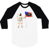 Astronaut Celebrating Independence  Day at 1776 3/4 Sleeve Shirt