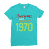 awesome since november 1970 Ladies Fitted T-Shirt