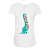 book dinosaurs Maternity Scoop Neck T-shirt
