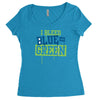 i bleed blue and green Women's Triblend Scoop T-shirt