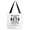 want a better texas black Tote Bags