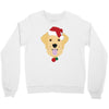 golden retriever dog with red santa's hat Crewneck Sweatshirt